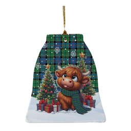 ScotsTee Shop Scottish Forsyth Ancient Clan Tartan Ceramic Ornament Cute Highland Cow Christmas