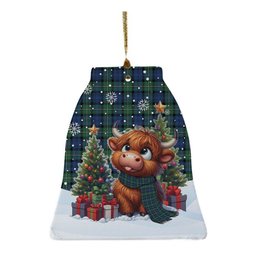 ScotsTee Shop Scottish Forbes Ancient Clan Tartan Ceramic Ornament Cute Highland Cow Christmas