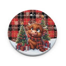 ScotsTee Shop Scottish Marjoribanks Clan Tartan Ceramic Ornament Cute Highland Cow Christmas