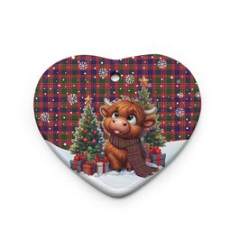 ScotsTee Shop Scottish MacIntyre Modern Clan Tartan Ceramic Ornament Cute Highland Cow Christmas