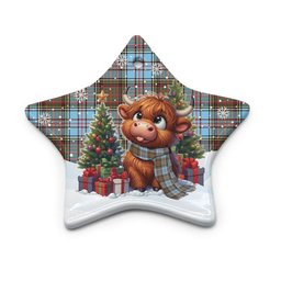 ScotsTee Shop Scottish Anderson Ancient Clan Tartan Ceramic Ornament Cute Highland Cow Christmas