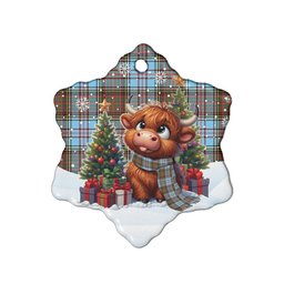ScotsTee Shop Scottish Anderson Ancient Clan Tartan Ceramic Ornament Cute Highland Cow Christmas