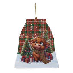 ScotsTee Shop Scottish Princess Margaret Clan Tartan Ceramic Ornament Cute Highland Cow Christmas