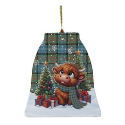 ScotsTee Shop Scottish Paisley District Clan Tartan Ceramic Ornament Cute Highland Cow Christmas
