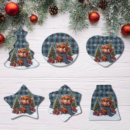 ScotsTee Shop Scottish Angus Ancient Clan Tartan Ceramic Ornament Cute Highland Cow Christmas