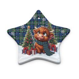 ScotsTee Shop Scottish Baird Ancient Clan Tartan Ceramic Ornament Cute Highland Cow Christmas