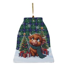 ScotsTee Shop Scottish Alexander Clan Tartan Ceramic Ornament Cute Highland Cow Christmas