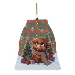 ScotsTee Shop Scottish MacKintosh Ancient Clan Tartan Ceramic Ornament Cute Highland Cow Christmas