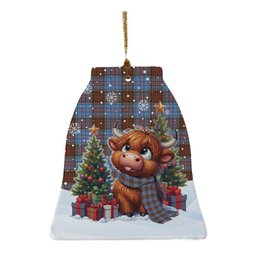 ScotsTee Shop Scottish Anderson Modern Clan Tartan Ceramic Ornament Cute Highland Cow Christmas