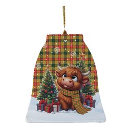 ScotsTee Shop Scottish Baxter Clan Tartan Ceramic Ornament Cute Highland Cow Christmas