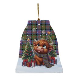 ScotsTee Shop Scottish Carnegie Ancient Clan Tartan Ceramic Ornament Cute Highland Cow Christmas