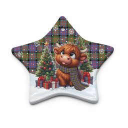 ScotsTee Shop Scottish Carnegie Ancient Clan Tartan Ceramic Ornament Cute Highland Cow Christmas