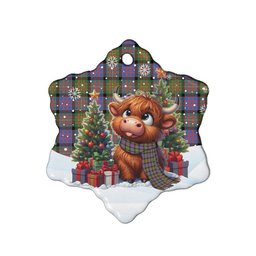 ScotsTee Shop Scottish Carnegie Ancient Clan Tartan Ceramic Ornament Cute Highland Cow Christmas