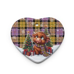 ScotsTee Shop Scottish Culloden Ancient Clan Tartan Ceramic Ornament Cute Highland Cow Christmas