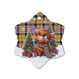 ScotsTee Shop Scottish Culloden Ancient Clan Tartan Ceramic Ornament Cute Highland Cow Christmas