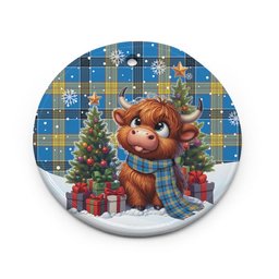 ScotsTee Shop Scottish Laing Clan Tartan Ceramic Ornament Cute Highland Cow Christmas