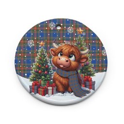 ScotsTee Shop Scottish MacBeth Ancient Clan Tartan Ceramic Ornament Cute Highland Cow Christmas