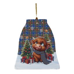 ScotsTee Shop Scottish MacBeth Ancient Clan Tartan Ceramic Ornament Cute Highland Cow Christmas