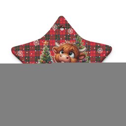 ScotsTee Shop Scottish Drummond Modern Clan Tartan Ceramic Ornament Cute Highland Cow Christmas