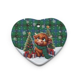 ScotsTee Shop Scottish Henderson Ancient Clan Tartan Ceramic Ornament Cute Highland Cow Christmas