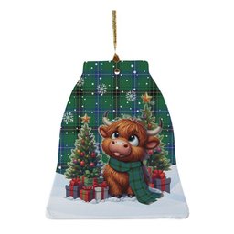 ScotsTee Shop Scottish Henderson Ancient Clan Tartan Ceramic Ornament Cute Highland Cow Christmas