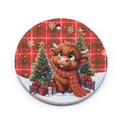 ScotsTee Shop Scottish Duke of Rothesay Modern Clan Tartan Ceramic Ornament Cute Highland Cow Christmas