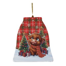 ScotsTee Shop Scottish Duke of Rothesay Modern Clan Tartan Ceramic Ornament Cute Highland Cow Christmas