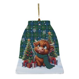 ScotsTee Shop Scottish Lauder Clan Tartan Ceramic Ornament Cute Highland Cow Christmas