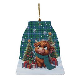 ScotsTee Shop Scottish Douglas Ancient Clan Tartan Ceramic Ornament Cute Highland Cow Christmas