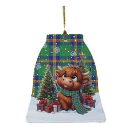 ScotsTee Shop Scottish New Mexico Clan Tartan Ceramic Ornament Cute Highland Cow Christmas