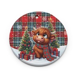 ScotsTee Shop Scottish MacLeay Clan Tartan Ceramic Ornament Cute Highland Cow Christmas