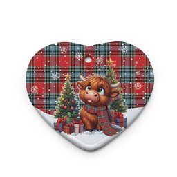 ScotsTee Shop Scottish MacLeay Clan Tartan Ceramic Ornament Cute Highland Cow Christmas