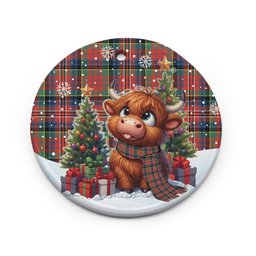 ScotsTee Shop Scottish MacPherson Ancient Clan Tartan Ceramic Ornament Cute Highland Cow Christmas