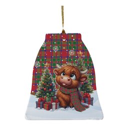 ScotsTee Shop Scottish MacKintosh Modern Clan Tartan Ceramic Ornament Cute Highland Cow Christmas
