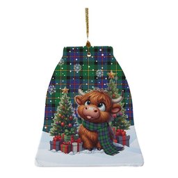 ScotsTee Shop Scottish Tait Modern Clan Tartan Ceramic Ornament Cute Highland Cow Christmas