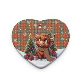 ScotsTee Shop Scottish Scott Ancient Clan Tartan Ceramic Ornament Cute Highland Cow Christmas