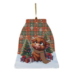 ScotsTee Shop Scottish Scott Ancient Clan Tartan Ceramic Ornament Cute Highland Cow Christmas