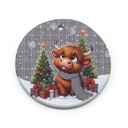 ScotsTee Shop Scottish Sir Walter Scott Clan Tartan Ceramic Ornament Cute Highland Cow Christmas