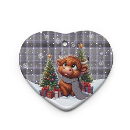 ScotsTee Shop Scottish Sir Walter Scott Clan Tartan Ceramic Ornament Cute Highland Cow Christmas