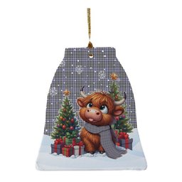 ScotsTee Shop Scottish Sir Walter Scott Clan Tartan Ceramic Ornament Cute Highland Cow Christmas