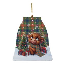 ScotsTee Shop Scottish Wilson Ancient Clan Tartan Ceramic Ornament Cute Highland Cow Christmas