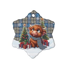ScotsTee Shop Scottish Napier Ancient Clan Tartan Ceramic Ornament Cute Highland Cow Christmas
