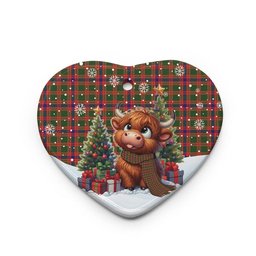 ScotsTee Shop Scottish Skene Modern Clan Tartan Ceramic Ornament Cute Highland Cow Christmas