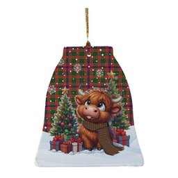 ScotsTee Shop Scottish Skene Modern Clan Tartan Ceramic Ornament Cute Highland Cow Christmas