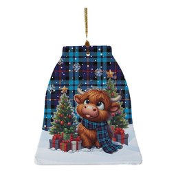 ScotsTee Shop Scottish McCorquodale Clan Tartan Ceramic Ornament Cute Highland Cow Christmas
