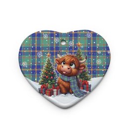 ScotsTee Shop Scottish US Marine Clan Tartan Ceramic Ornament Cute Highland Cow Christmas