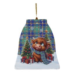 ScotsTee Shop Scottish US Marine Clan Tartan Ceramic Ornament Cute Highland Cow Christmas
