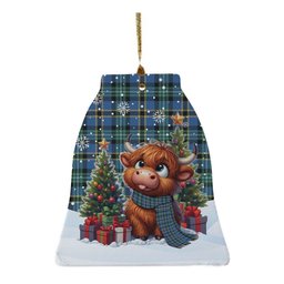 ScotsTee Shop Scottish Weir Ancient Clan Tartan Ceramic Ornament Cute Highland Cow Christmas