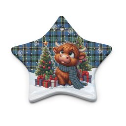 ScotsTee Shop Scottish Weir Ancient Clan Tartan Ceramic Ornament Cute Highland Cow Christmas