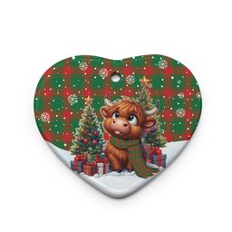 ScotsTee Shop Scottish Middleton Modern Clan Tartan Ceramic Ornament Cute Highland Cow Christmas
